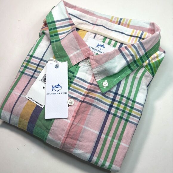 Southern Tide Plaid Madras Performance Button Down Shirt Coastal Passage Mens XL - Picture 3 of 9